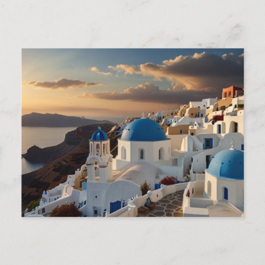 Santorini Zonsondergang Bliss Briefkaart (Voorkant)