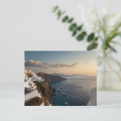 Santorini Zonsondergang Bliss Briefkaart (Staand voorkant)