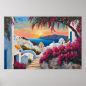 Santorini Zonsondergang Bliss Poster (Voorkant)
