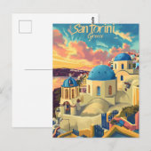 Santorini zonsondergang briefkaart (Voorkant / Achterkant)