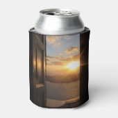 Santorini zonsondergang door de deur blikjeskoeler (Blikje Voorkant)