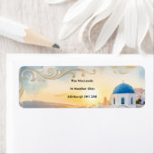 Santorini Zonsondergang Gast Retouradres Label (Insitu)