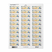 Santorini Zonsondergang Gast Retouradres Label (Full Sheet)