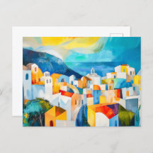 Santorini zonsondergang in gedurfde kleuren