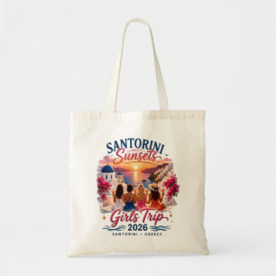 Santorini Zonsondergang Meisjesreis 2026 vakantie Tote Bag