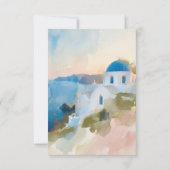 Santorini Zonsondergang Save The Date Kaart (Achterkant)