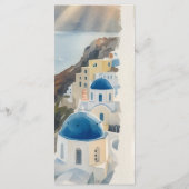Santorini Zonsondergang Trouwmenu Menu (Achterkant)