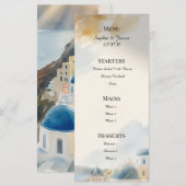 Santorini Zonsondergang Trouwmenu Menu (Voorkant / Achterkant)