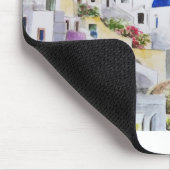 Santoroni Greece Aegean zee waterverf schilderij Muismat (Hoek)