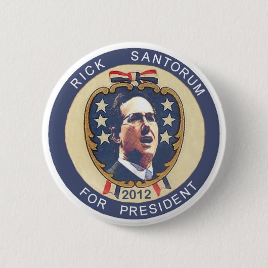 Santorum 2012 retro design ronde button 5,7 cm (Voorkant)