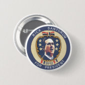 Santorum 2012 retro design ronde button 5,7 cm (Voorkant /achterkant)