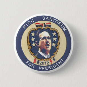 Santorum 2012 retro design ronde button 5,7 cm