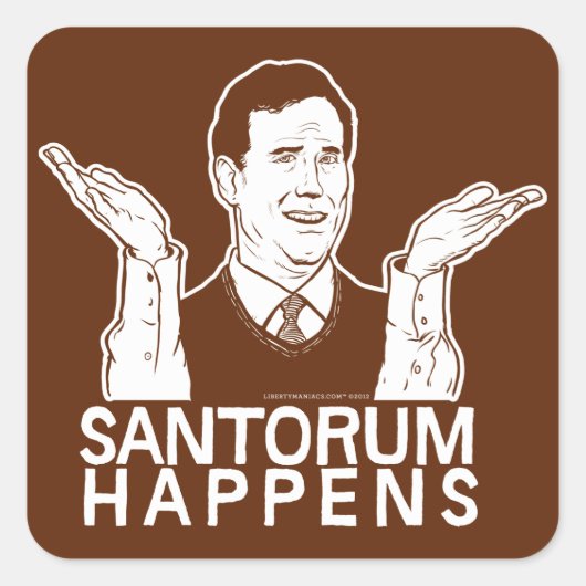 Santorum gebeurt kritisch vierkante sticker (Voorkant)