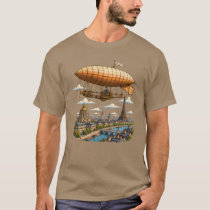 Santos-Dumont Luchtballon Boven Parijs T-shirt