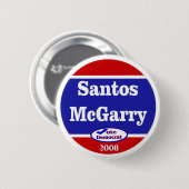 Santos McGarry in 2008 Ronde Button 5,7 Cm (Voorkant /achterkant)