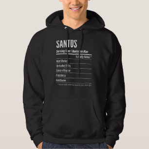 Santos Serving Maat Voeding Label Calorieën Hoodie