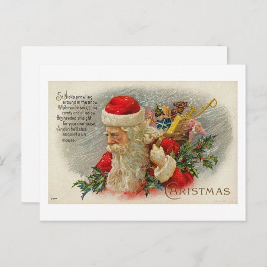  Sants Kerstmis St. Nick Card Feestdagenkaart (Voorkant / Achterkant)