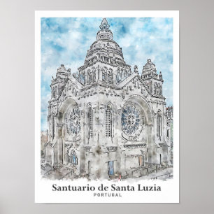 Santuario de Santa Luzia Portugal Travel Poster