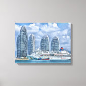 Sanya Hainan eilandhaven Canvas Afdruk (Voorkant)