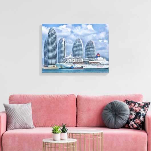 Sanya Hainan eilandhaven Canvas Afdruk (Insitu (Woonkamer))