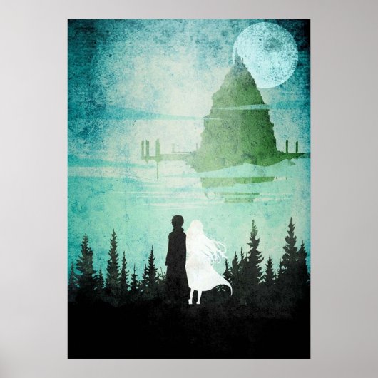 Sao Kirito en Asuna Minimalist Manga Poster (Voorkant)