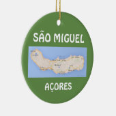 Sao Miguel Acores Map Kerstversiering Keramisch Ornament (Rechts)