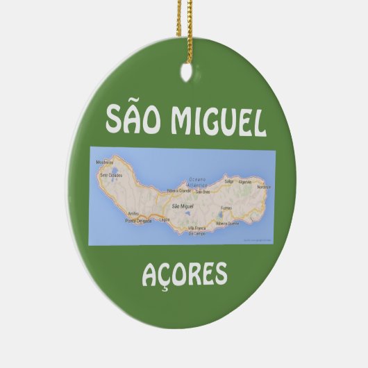 Sao Miguel Acores Map Kerstversiering Keramisch Ornament (Rechts)