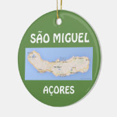 Sao Miguel Acores Map Kerstversiering Keramisch Ornament (Links)
