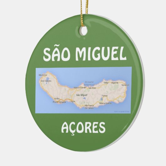 Sao Miguel Acores Map Kerstversiering Keramisch Ornament (Links)