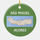 Sao Miguel Acores Map Kerstversiering Keramisch Ornament (Achterkant)