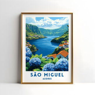Sao Miguel Azores Reisposter Muurkunst Poster