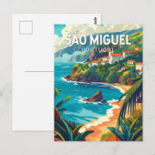 Sao Miguel Island Portugal Reiskunst Briefkaart (Voorkant / Achterkant)