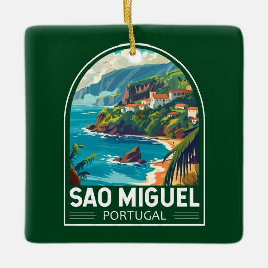 Sao Miguel Island Portugal Reiskunst Keramisch Ornament (Voorkant)