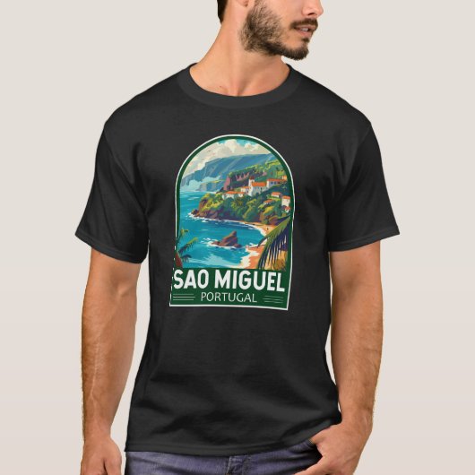 Sao Miguel Island Portugal Reiskunst T-shirt (Voorkant)