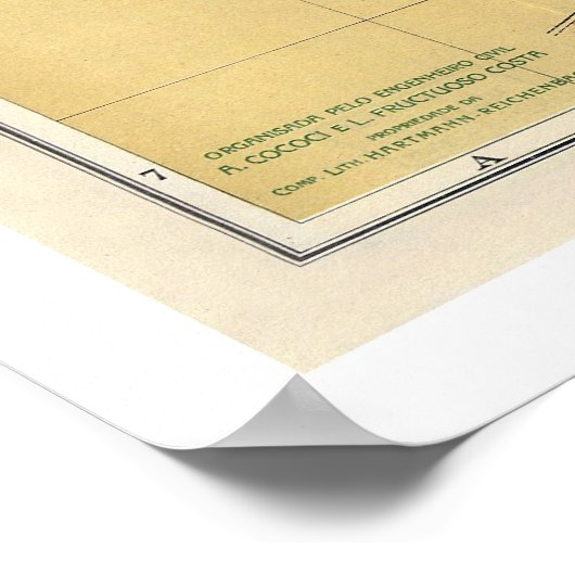 Sao Paulo Brasil Map 1913 Poster (Hoek)