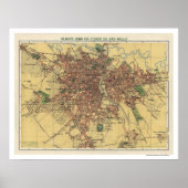 Sao Paulo Brasil Map 1913 Poster (Voorkant)