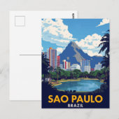 Sao Paulo Brazil Cityscape Park Lake Briefkaart (Voorkant / Achterkant)