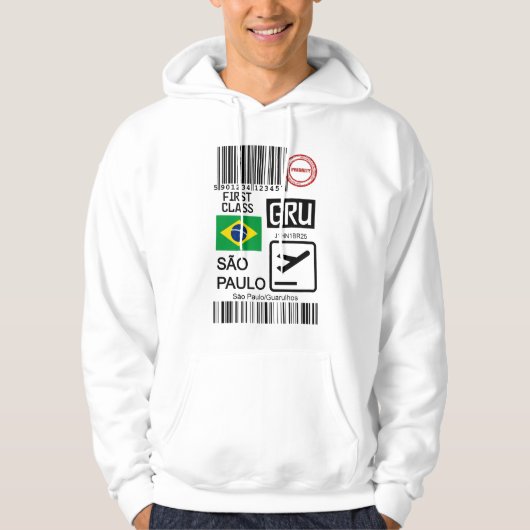 Sao Paulo Brazil travel ticket Hoodie (Voorkant)
