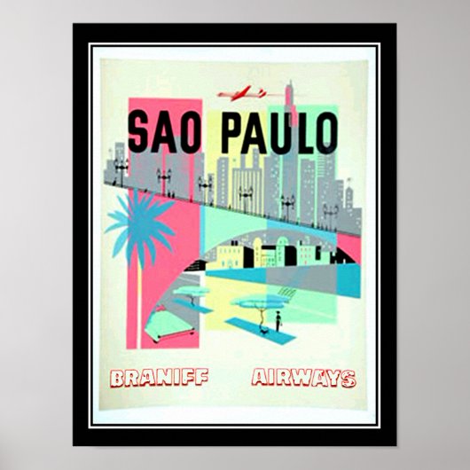 Sao Paulo Brazil Travel Vintage poster (Voorkant)