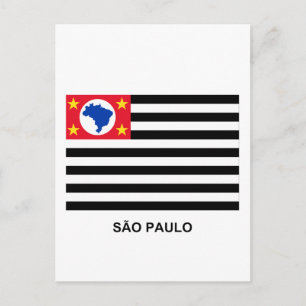 São Paulo, Braziliaanse Waving Flag Briefkaart