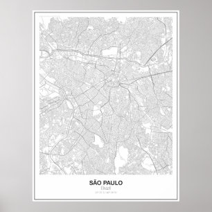 São Paulo, Brazilië, Minimalistisch Poster van de 
