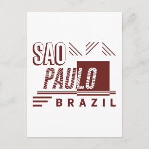 Sao Paulo Brazilië Modern Urbane Typografie Ontwer Briefkaart