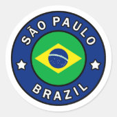 São Paulo Brazilië Ronde Sticker (Voorkant)
