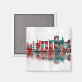 Sao Paulo Brazilië Skyline Magneet (Voorkant / Achterkant)