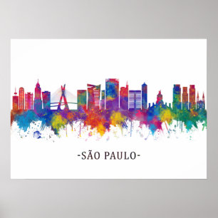 São Paulo Brazilië Skyline Poster