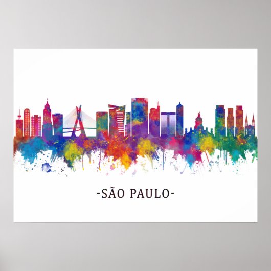 São Paulo Brazilië Skyline Poster (Voorkant)