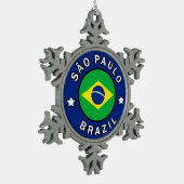 São Paulo Brazilië Tin Sneeuwvlok Ornament (Links)