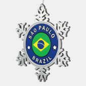 São Paulo Brazilië Tin Sneeuwvlok Ornament (Rechts)