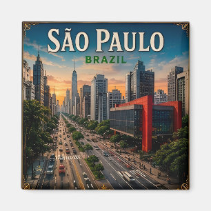 🌆 Sao Paulo Brazilië Vakantieherinnering Voor Rei Magneet