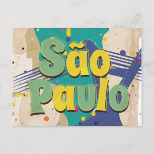 São Paulo Brazilië Vintage Reisposter Briefkaart